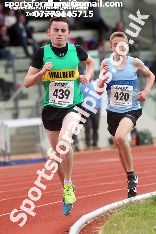 Mens under-17 3000 metres, North Eastern Track and Fields Champs., Middlesbrough. Photo: David T. Hewitson/Sports for All Pics